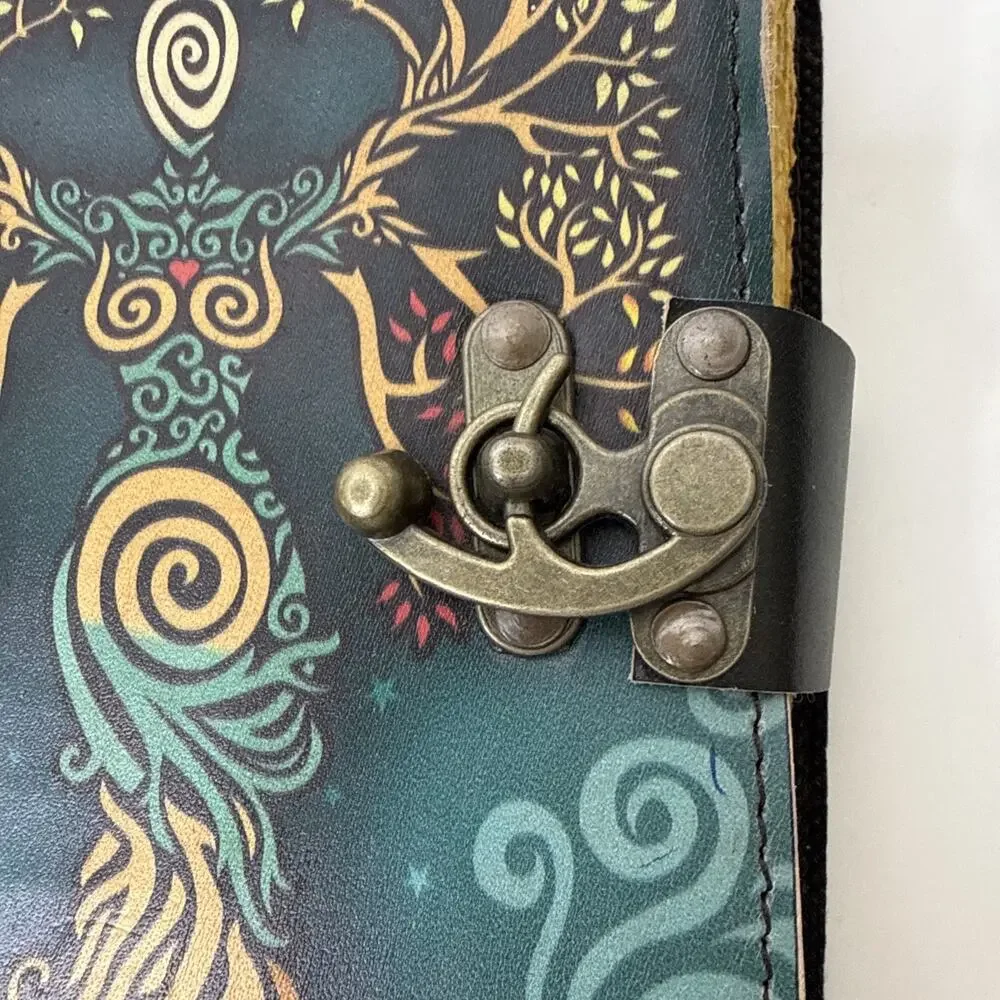 TUZECH Book of Spells Leather Bound Journal Deckle Edge Paper Grimoire